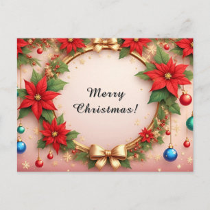 Festlicher Weihnachtskranz Feiertagspostkarte