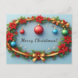 Festlicher Weihnachtskranz Feiertagspostkarte