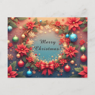 Festlicher Weihnachtskranz Feiertagspostkarte