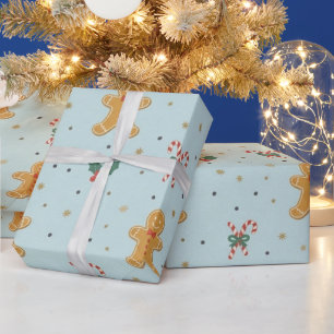 Festlicher Weihnachtsmann aus Lebkuchen und Zucker Geschenkpapier