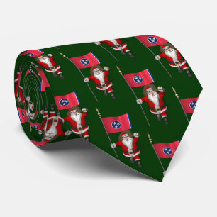 Festlicher Weihnachtsmann mit Fahne von Tennessee Krawatte