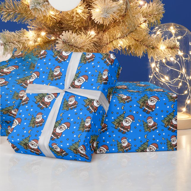 Festlicher Weihnachtsmann, Santa Geschenkpapier (Feiertage)