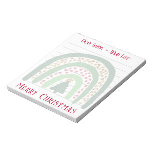 Festlicher Weihnachtsregenbogen, Weihnachtswunschl Notizblock