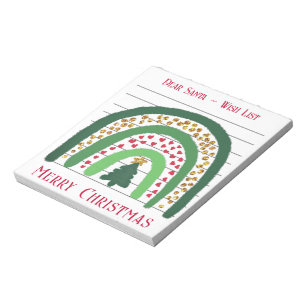 Festlicher Weihnachtsregenbogen, Weihnachtswunschl Notizblock