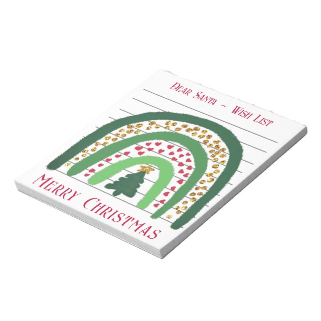 Festlicher Weihnachtsregenbogen, Weihnachtswunschl Notizblock (Rotiert)