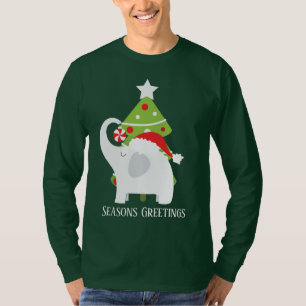Festlicher Weihnachtsweißelfant hinzufügen T-Shirt