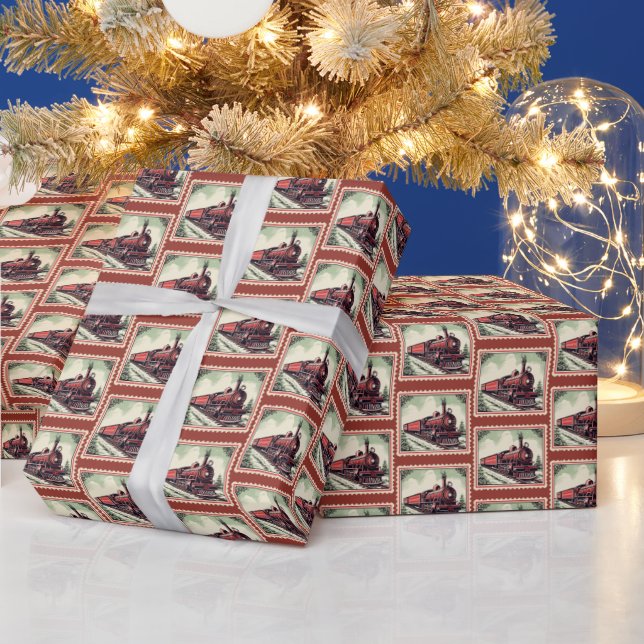 Festlicher Weihnachtszug Geschenkpapier (Feiertage)