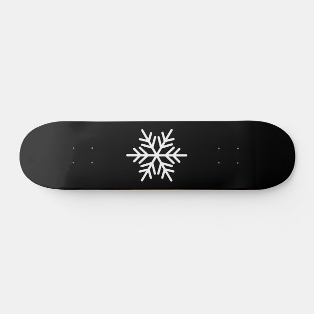 Festlicher weißer nordischer Snowflake schwarzer H Skateboard (Horizontal)