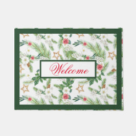 Festlicher Winterurlaub Botanicals Willkommen Fußmatte