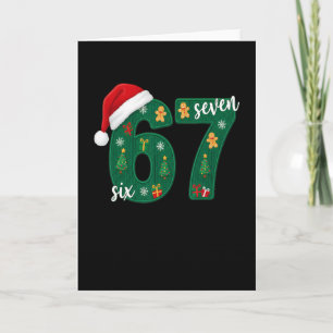 Festliches 67 Weihnachtspullover-Design Santa Hut Karte