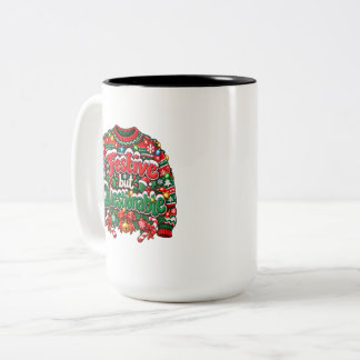 Festliches aber fragwürdiges lustiges hässliches W Zweifarbige Tasse