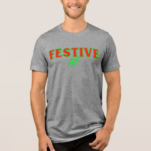 Festliches AF-Feiertags-Typografie-Shirt Tri-Blend Shirt