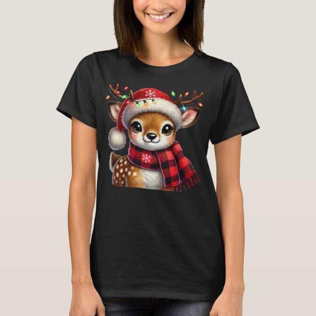 Festliches Baby Deh mit Weihnachtsleuchten und San T-Shirt (Vorderseite)
