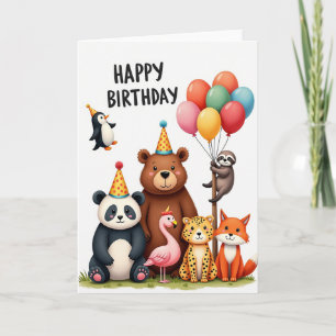 Festliches Bären-Panda-Geburtstagskarte Karte