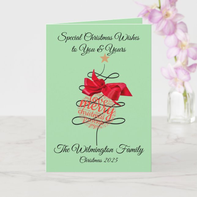 Festliches Bauble Foto Weihnachtsfalten Karte (Orchidee)