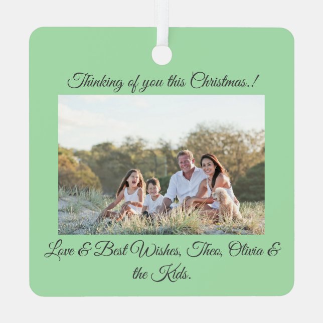 Festliches Bauble Weihnachten Foto Olivenweg Ornament Aus Metall (Rückseite)