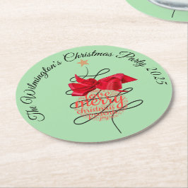 Festliches Bauble Weihnachtsfest Party Runder Pappuntersetzer