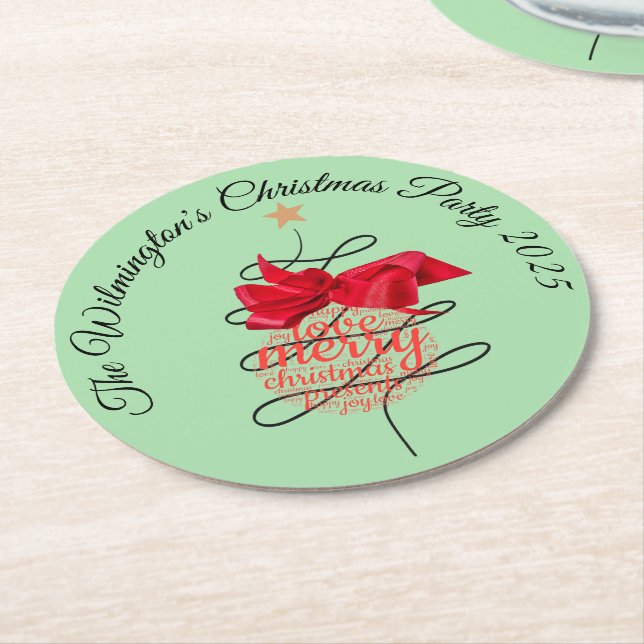 Festliches Bauble Weihnachtsfest Party Runder Pappuntersetzer (Angewinkelt)