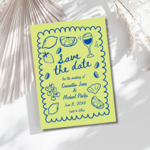 Festliches Blaues Küstenhochzeit Save the Date