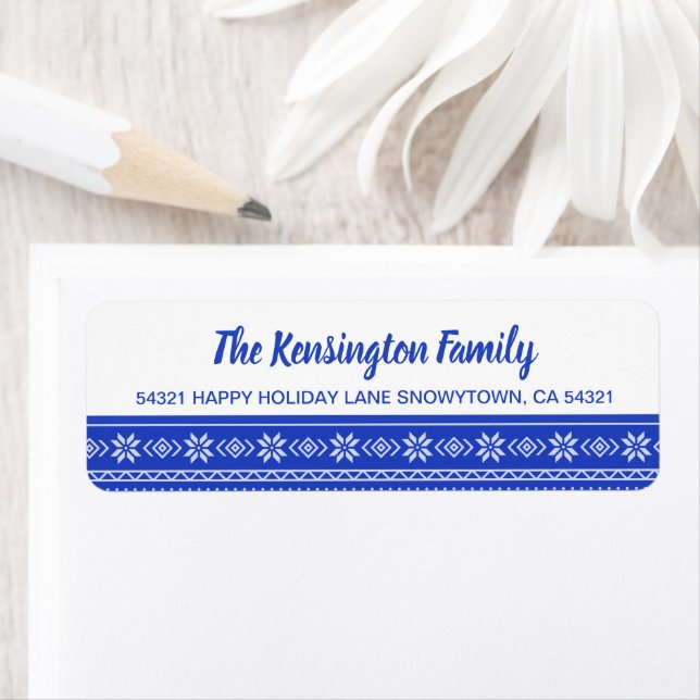 Festliches BLue Snowflake Holiday Sweater Muster (Insitu)