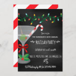 Festliches Cocktailthema Weihnachts Chalkboard Par Einladung<br><div class="desc">Trendy martini Cocktail themed Holiday Party Einladung individuell auf Ihre Veranstaltung Besonderheiten.</div>