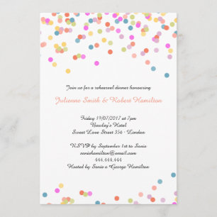 Festliches Confetti Hochzeit Probe Dinner Einladung