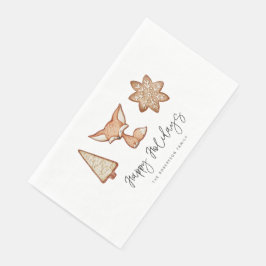 Festliches Cookie Trio Weihnachtspapier Handtuch Serviette