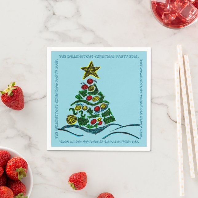 Festliches Crafty Tree Weihnachtsfest Party Serviette (Beispiel)