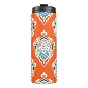 Festliches Damast-Vintage-Muster, elegantes Design Thermosbecher