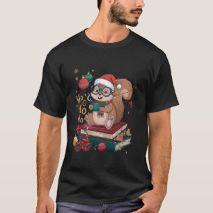 Festliches Eichhörnchen mit Santa-Brille und Zucke T-Shirt