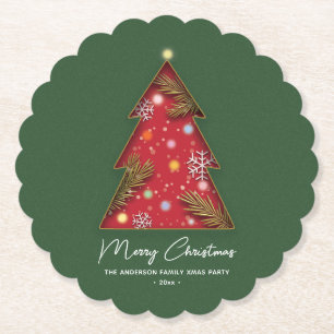 Festliches elegantes Papier geschnitten Merry Weih Untersetzer