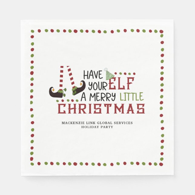 Festliches Elf Legs Weihnachts-Party Serviette (Vorderseite)