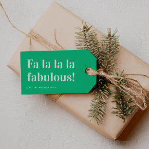 Festliches 'Fa La La La Fantastisch' Weihnachten Geschenkanhänger