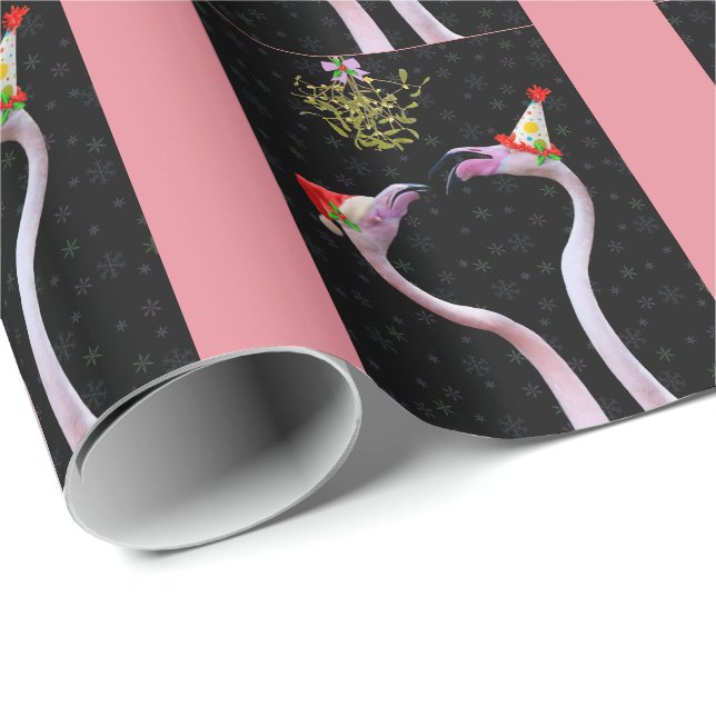 Festliches Flamingo-Packpapier Geschenkpapier (Rolleneckpunkt)