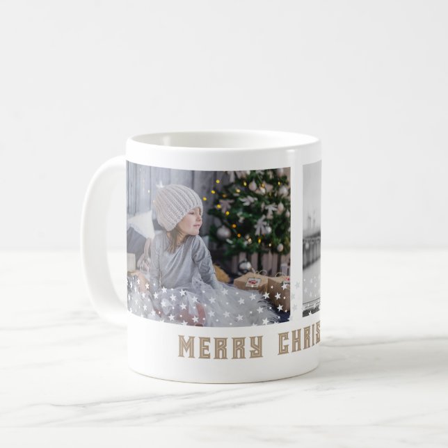 Festliches Foto der Familie Stars Weihnachtskuchen Kaffeetasse (Vorderseite Links)