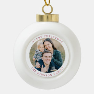 Festliches Foto Frohe Weihnachten Keramik Kugel-Ornament