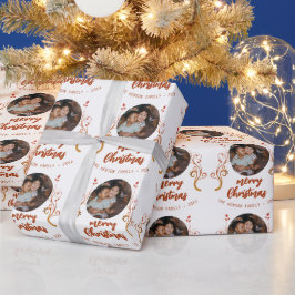 Festliches Foto Red Foliage Frohe Weihnachten Geschenkpapier