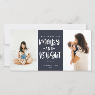 Festliches, fröhliches und helles Blue Holiday Fot Feiertagskarte