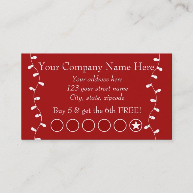 Festliches Geschäfts-fördernde Lochkarte Treuekarte (Vorderseite)