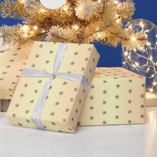 Festliches goldenes metallisches Schneeflocken-Wei Geschenkpapier