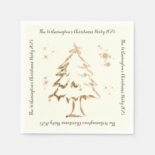 Festliches Goldenes Party Serviette (Vorderseite)