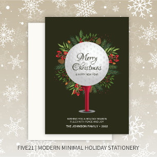 Festliches Golf T-Shirt Shot Christmas Greenerie Feiertagskarte