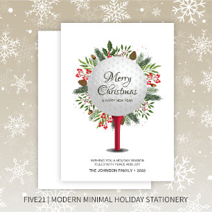 Festliches Golf T-Shirt Shot Christmas Greenerie Feiertagskarte