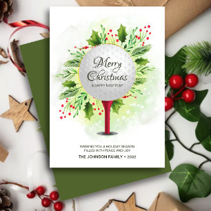 Festliches Golf T-Shirt Shot Christmas Greenerie Feiertagskarte