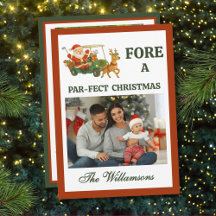 * Festliches Golf-Thema Zwei-Foto-Weihnachten