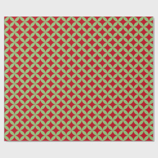 Festliches grün-rotes Weihnachtspapier Geschenkpapier