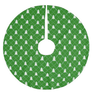 Festliches grünes Weihnachtsbaum-Muster Polyester Weihnachtsbaumdecke