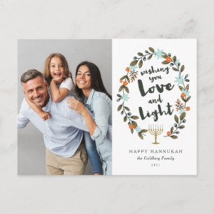 Festliches Hanukkah-Foto Feiertagspostkarte
