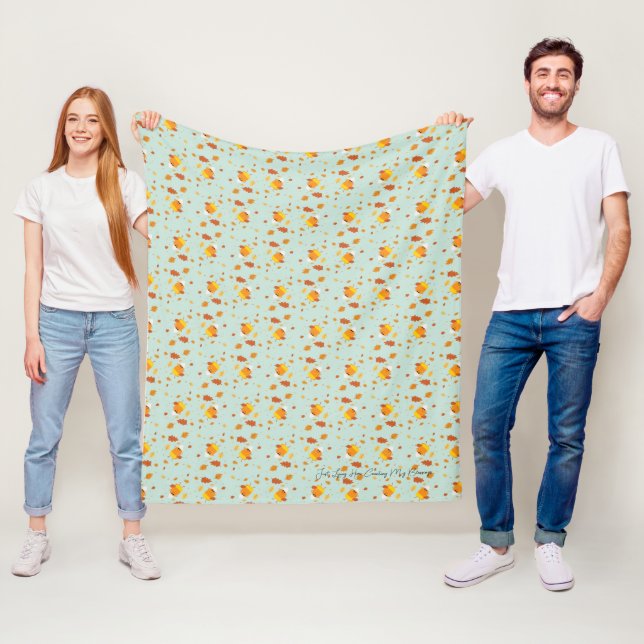 Festliches Herbst-Candy-Corn- und Blätter-Muster Fleecedecke (Beispiel)