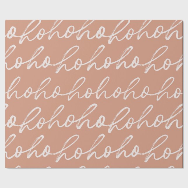 Festliches "Ho Ho Ho" rosa Wrapping Paper Geschenkpapier (Saum)